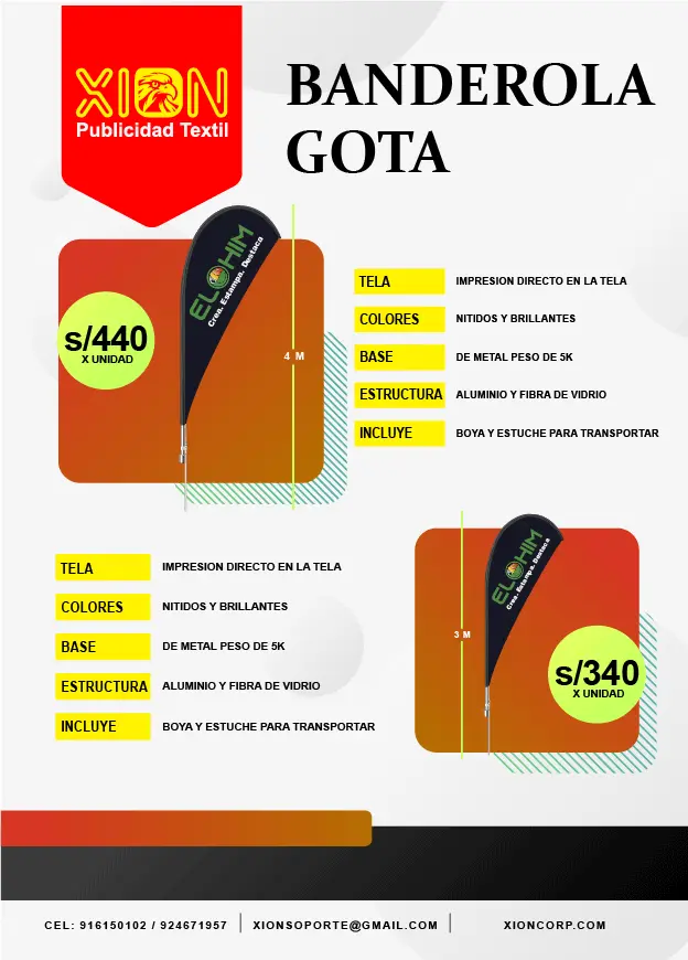 banderola gota en Perú empresas banderola gota precios