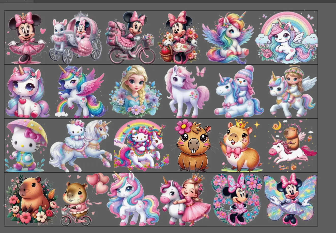 Diseños de Capibaras para Niñas: Con IA, Unicornios y para dtf sublimado etc Arcoíris Diseños de Capibaras para Niñas: Con IA, Unicornios y Arcoíris